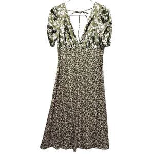 Floral Green Midi Dress